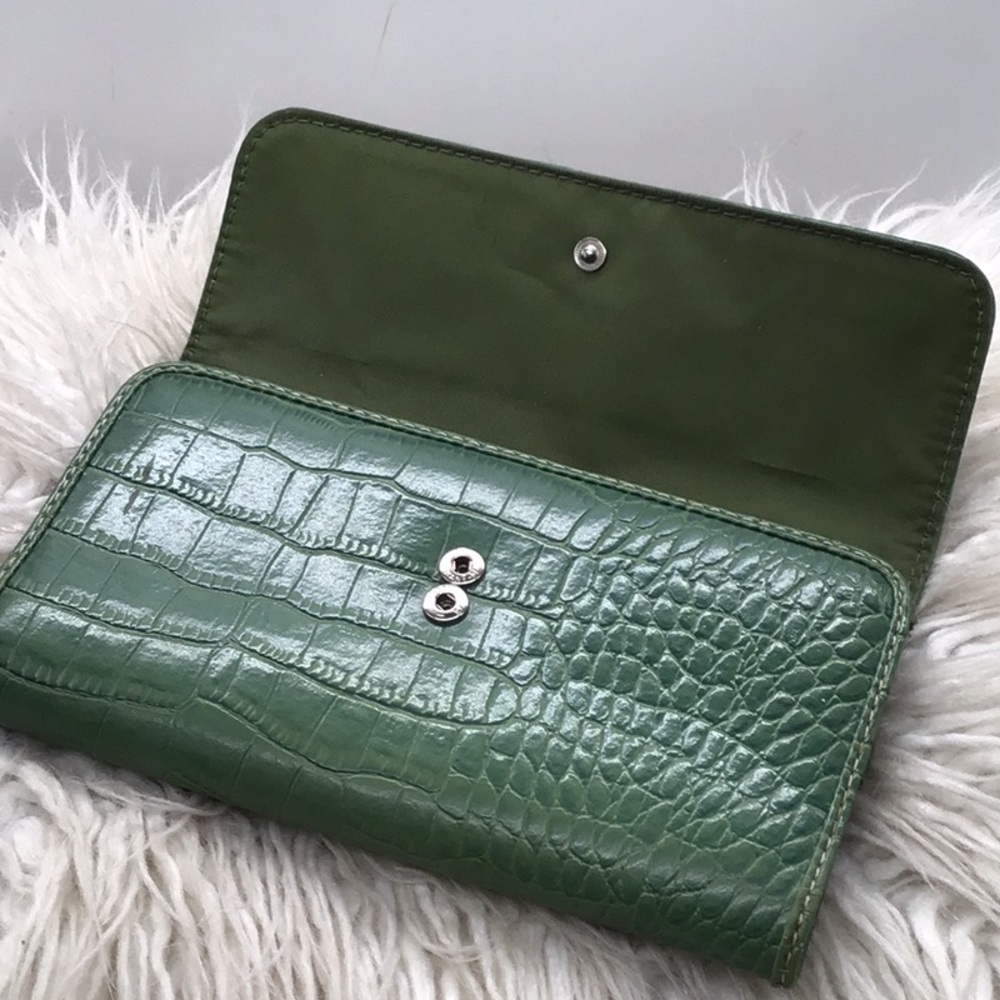 🌼3/$13🌼BUNDLE DEAL! Liz & Co Green Faux Croc Print Wallet - Picture 4 of 8